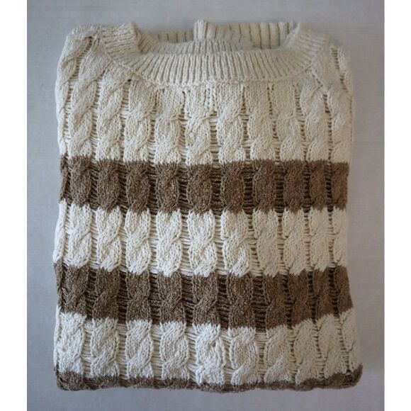 Pilcro x Anthropologie Women Sz M Neutral Oversized Longline Stitch Sweater - Picture 6 of 8